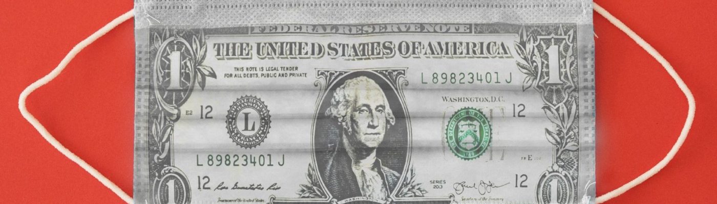 Mask made out of dollar bill